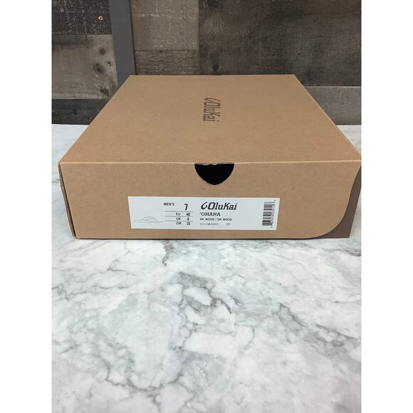 OluKai Men's 7 Brown Dark Wood Ohana Slide Sandals Casual Beach Summer LB7-2 - Picture 8 of 8